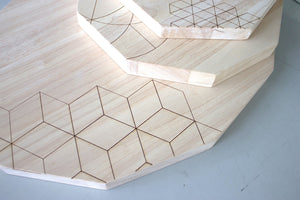 Polygon Cutting Board (Large) w/  Leather Strap