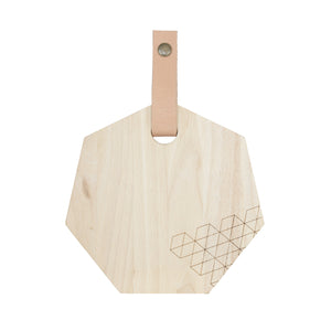 Polygon Cutting Board (Small) w/ Leather Strap