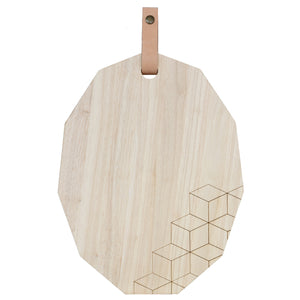 Polygon Cutting Board (Large) w/  Leather Strap